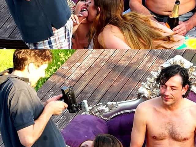 Blonde Outdoor Gangbang DP Threesome Fuck Fest