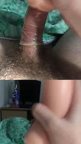 eighteen Virgin with fake cunt toy!