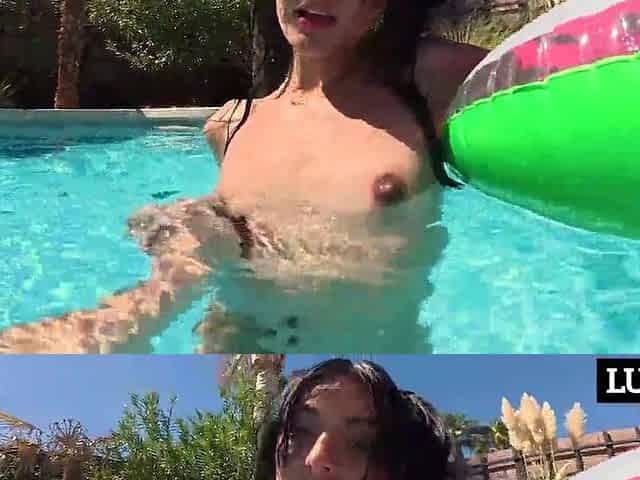 Laynee James Soaks Her Vagina In The Pool Previous to Getting Filled