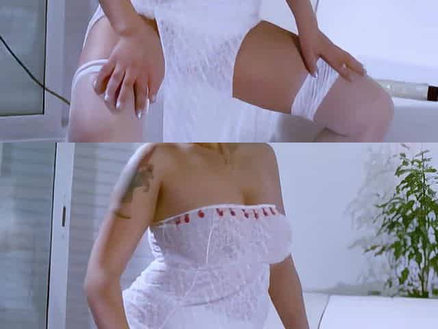 Sasha: Blonde Removing Her Clothes