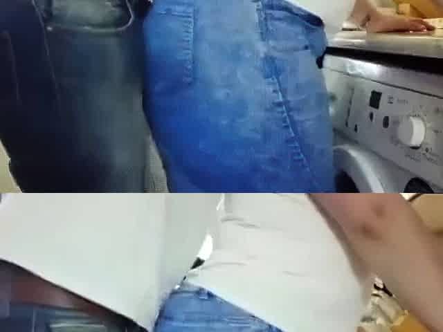 Big-Ass Brunette Girl Has Dry Sex in the Kitchen