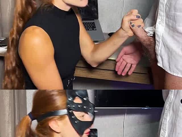 Redhead beauty delivers intense sensual office passion with passionate desire