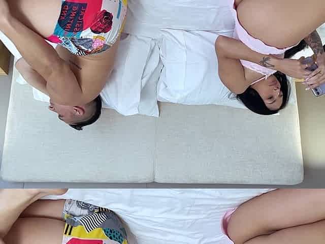 Roomate Fucked Me Next to My Cuckold Husband
