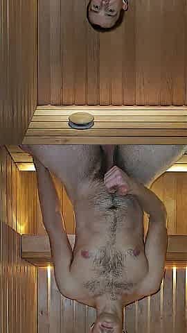 Russain chap goons sitting in the sauna! Large load and eye contact!