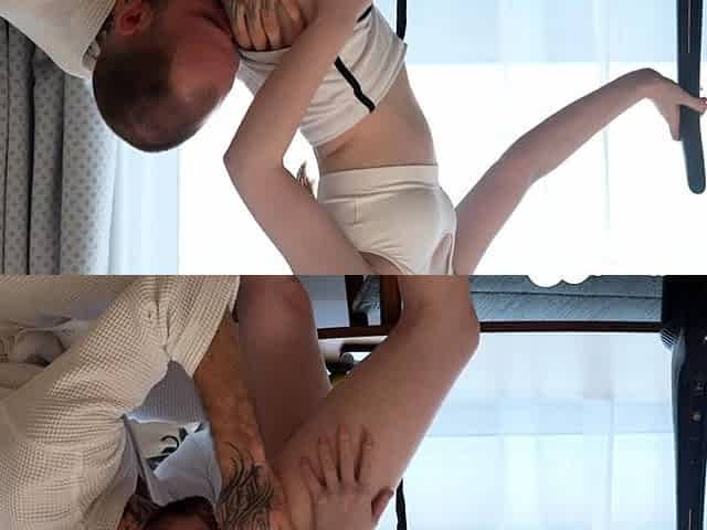 Cleaning lady slobbers all over my dick