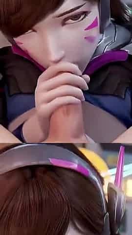 3D Dva Blowjob and Creampie