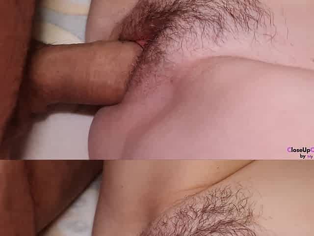 Amateur Hairy Babe Penetrated and Fucked in Extreme Closeup Till Orgasm