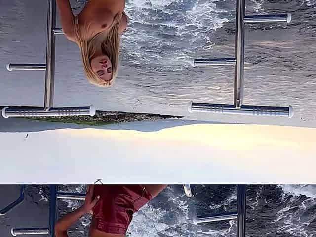 Outdoor anal solo and masturbating blonde