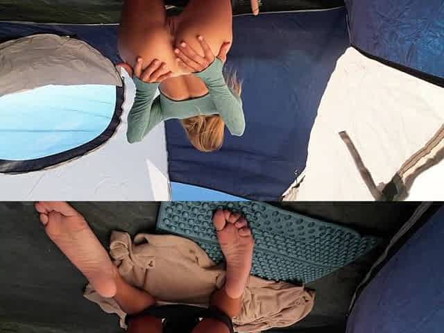 Tent Temptation: Blonde Teen's Solo Ride to Ecstasy with a Dildo