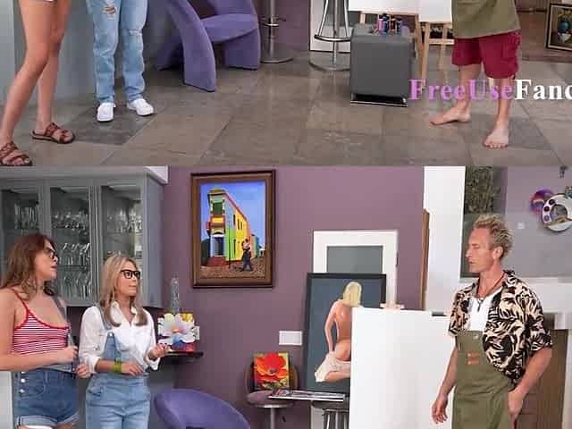 A Free-Use Art Class Where Stepsisters Service Their Instructor - Nicole Aria, Selina Bentz, Clarke Kent