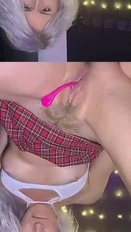 Red Mini Skirt and Squirt Pee