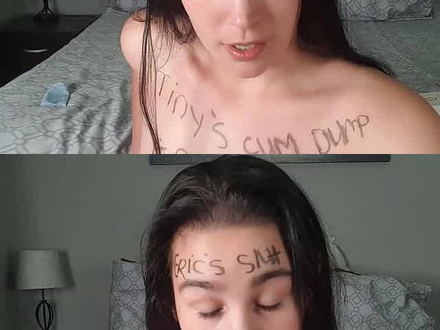 Chubby Slut Gives Sissy Boy Toy Anal Masturbation Play and Cum Eating Instructions