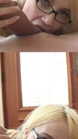 Busty teen Ranie Mae sucks and fucks to enjoy hot cum on her face