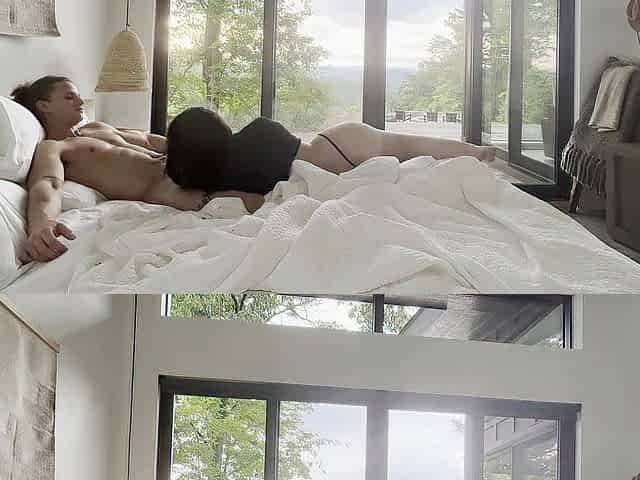 Raw, romantic sunrise sex and creampie (real pair)