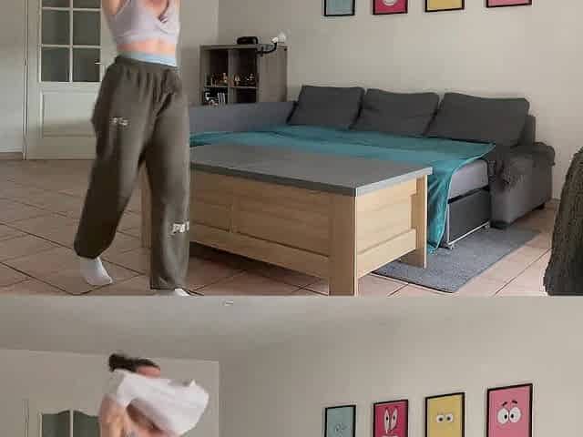 A fitness angel back from the gym played with her cunt