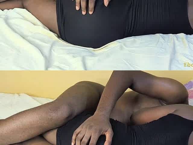 Youthful ebony woman with large butt cheeks, romantic and full of wish