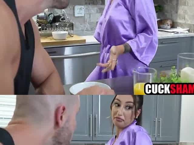 Cuckold hubby watching wife banging