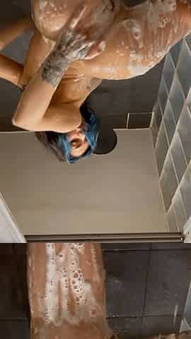 Hairy Amateur Girl Can't Resist Touching Herself in the Shower