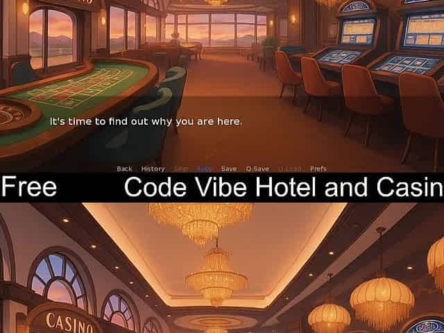 Code Vibe Hotel and Casino (free game itchio) Visual Novel, poker, Card Game
