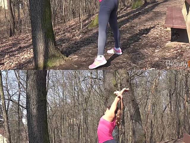 Sporty teen in perfect leggings fucked in her juicy pussy