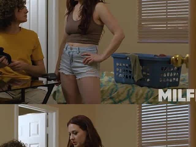 Very Sexy Step Mama Can't Resist Touching his Step Son's Prominent Bulge Throughout his Panties...