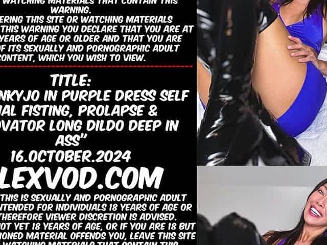 Hotkinkyjo in purple suit self anal fisting, prolapse & sinnovator lengthy vibrator unfathomable in booty