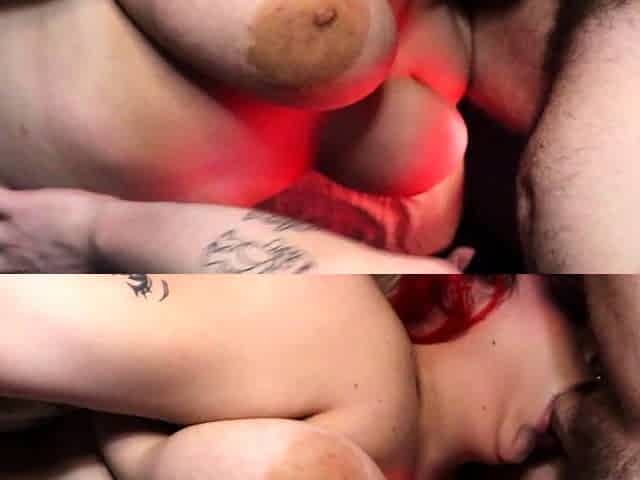 Titty slut takes cumshot on big boobs