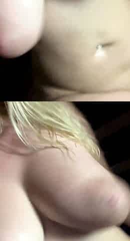 Orgasm of blonde Teen with big boobs