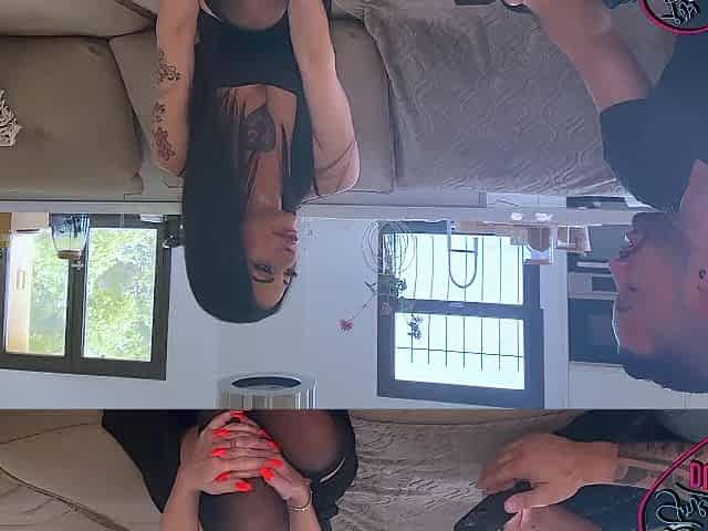Priscilla, a real hottie, offers herself two beautiful cocks