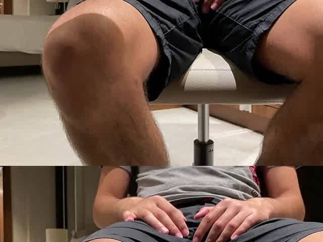 german hunk jizzes into a cock rubber below the desk