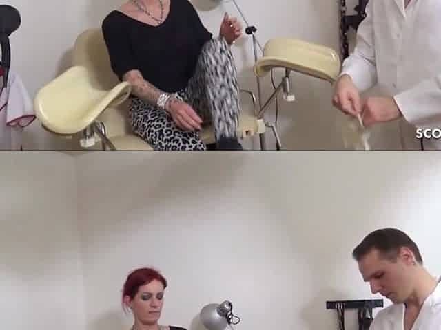 Doctor Entice German Redhead Older to Trio at Practice