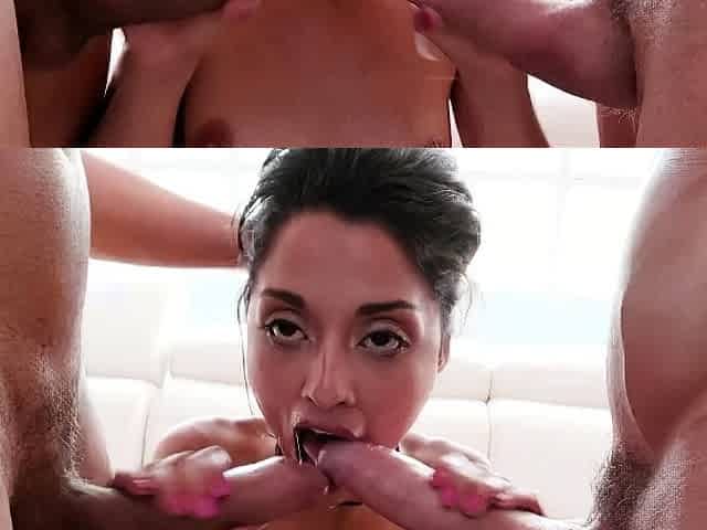 Brunette hardcore blowjob