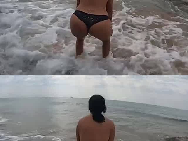 Busty SPANISH girl fucking on a public beach while you watch - Verified amateurs