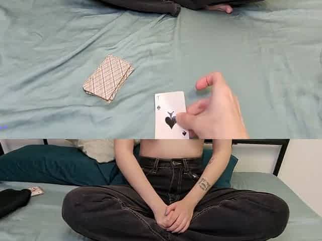 Strip Card Game With A Former Classmate. Fucking With Dirty Talk
