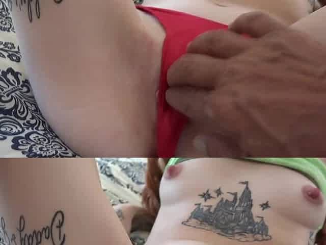 HD POV video of redhead Kate Bloom giving a nice footjob