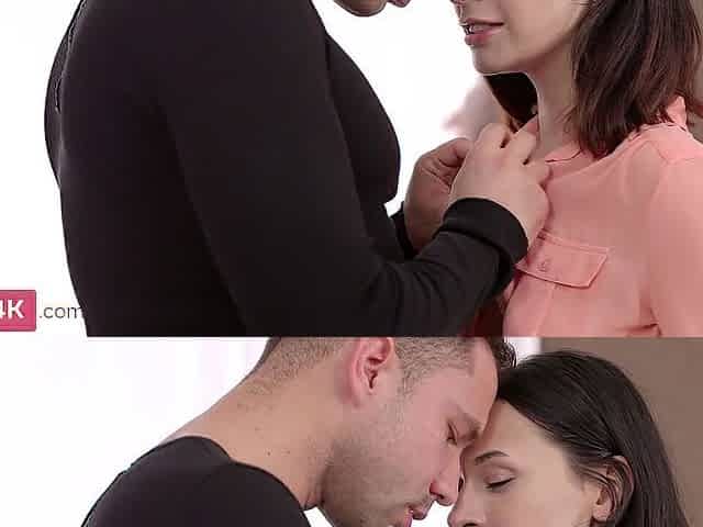 Skinny brunette hair in a three-some enjoys DP