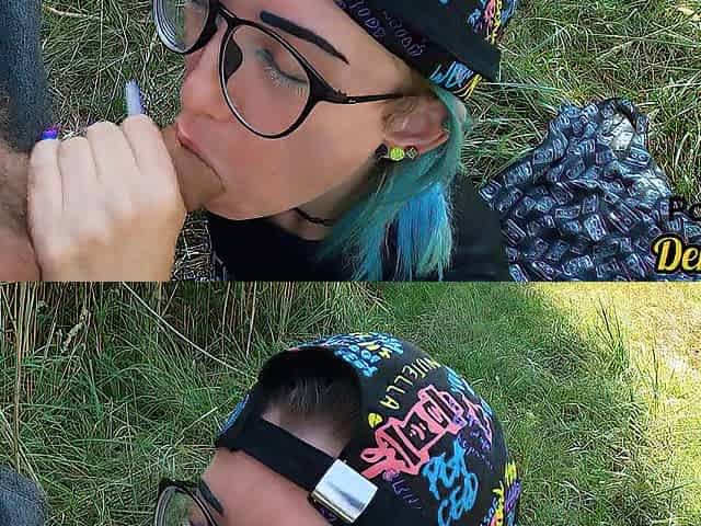 cute schoolgirl having sex outdoors