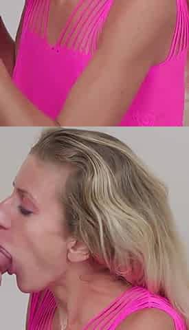 Stunning Angel Sky Swallows Toby Dick's Tasty Warm Cumshot!