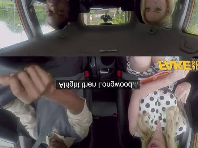 Fake Driving School Georgie Lyall gets a biggest ebony rod in her snatch