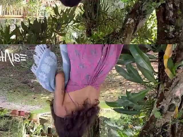 Testing the recent gardener's pantyhose!