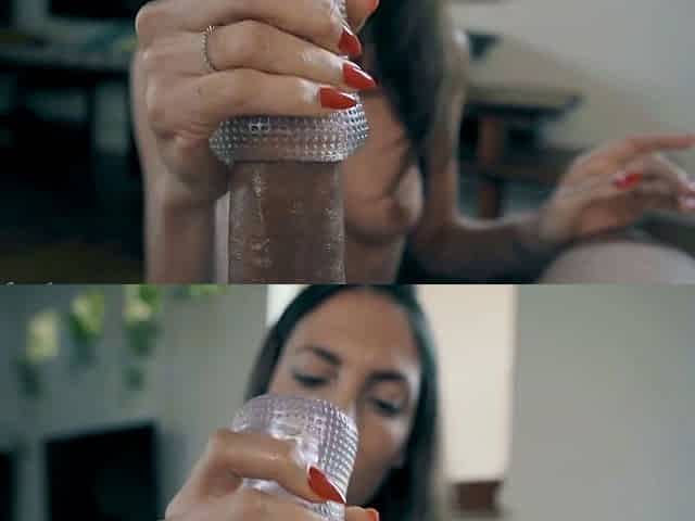 Brunette slut pov blowjob in close up HD