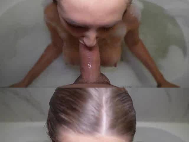 Screwed her moist twat in the bath and overspread her face with cum