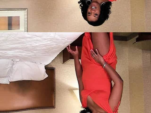 Curvy ebony fucking bed