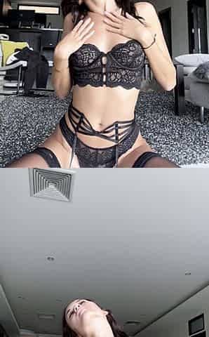 Hot Brunette In Stockings Masturbates Hard