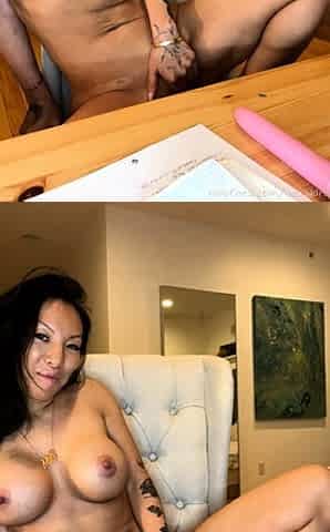 Horny amateur masked asian girl toying her pussy on cam