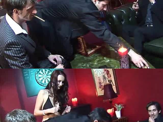 Brunette hair In Underware Claudia Adams In Double Penetration Anal Gang Screw