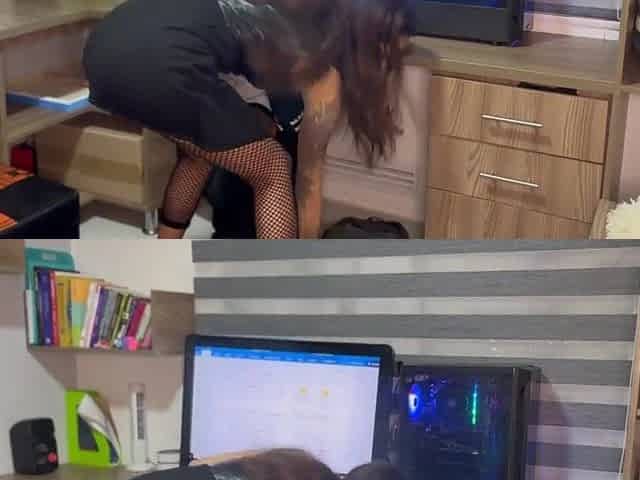 sucking dong in the office
