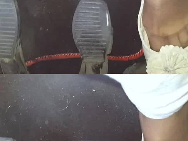 Pedal Pumping and Driving in Highway in Soft Worn Out Flats and Nylon Socks