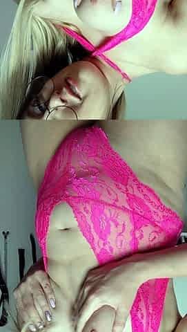 Blonde tight pussy babe solo toy fun in glamour masturbation