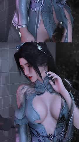 3D Cute Cosplay Babe Wearing Sexy Dress Got Fucked by Big Dildo